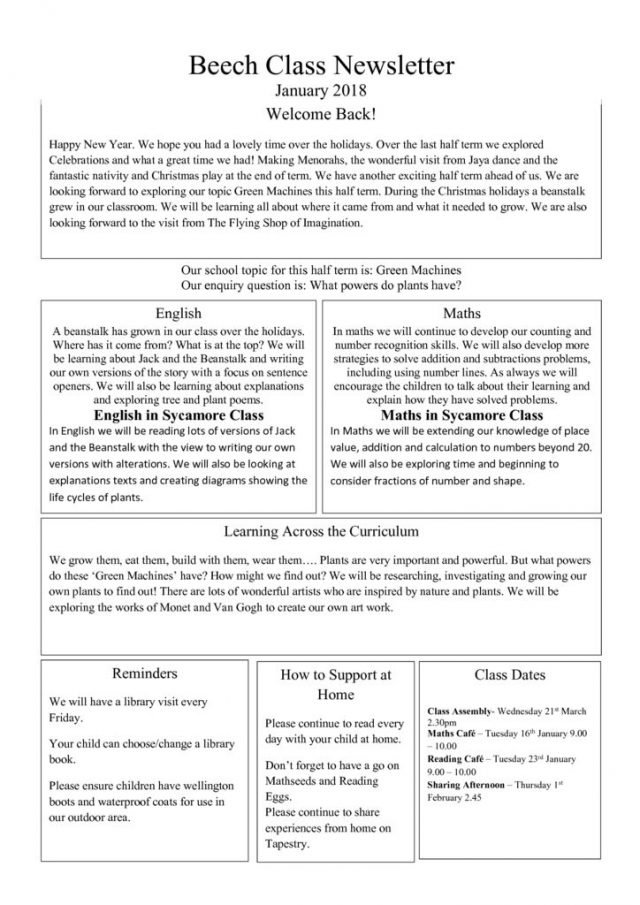 class newsletter