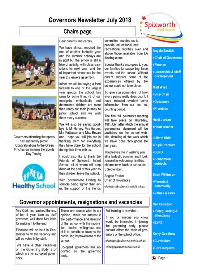 thumbnail of governor newsletter July 2018