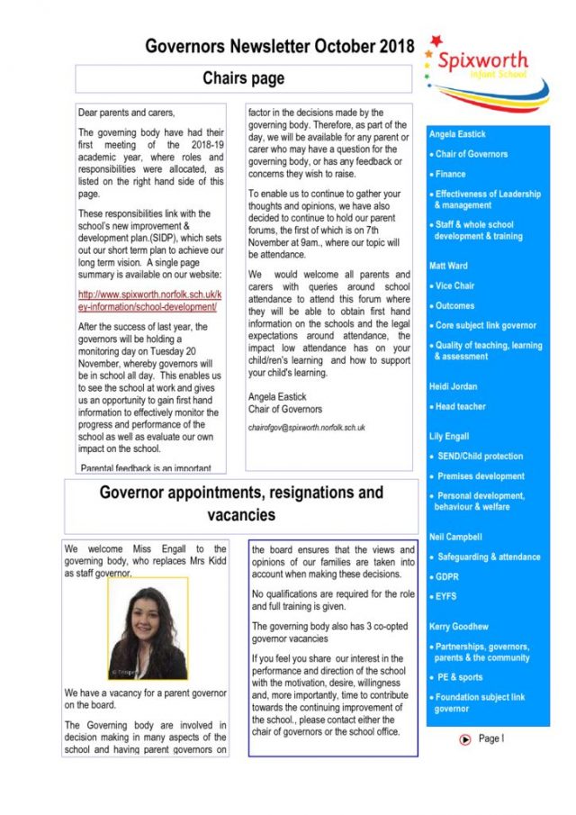 thumbnail of governor newsletter first draft October 2018