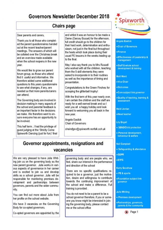 thumbnail of governor newsletter December 2018